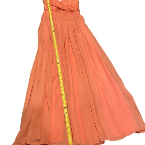 JCrew Silk Sheer Chiffon Heidi Gown- Pastel Coral Formal Bridesmaid Dress-size 2 - Picture 10 of 15